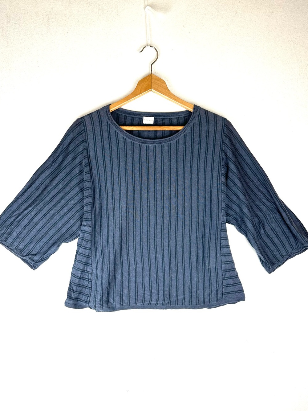 Poetry Stripe Linen Short Sleeve Sweater Lightweight